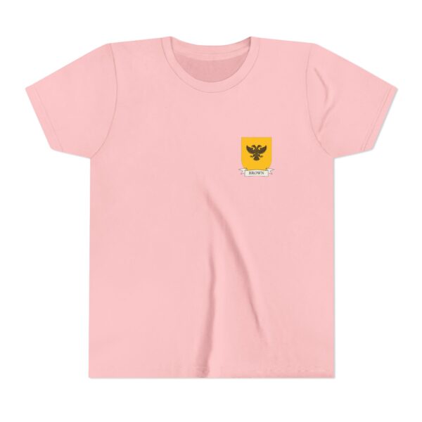 Brown Family Coat of Arms Youth T-Shirt - Image 4