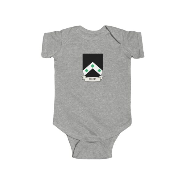 Davis Family Coat of Arms Baby Onesie Bodysuit - Image 3