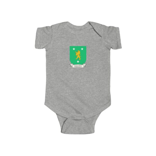 Malone Family Coat of Arms Baby Onesie Bodysuit - Image 3