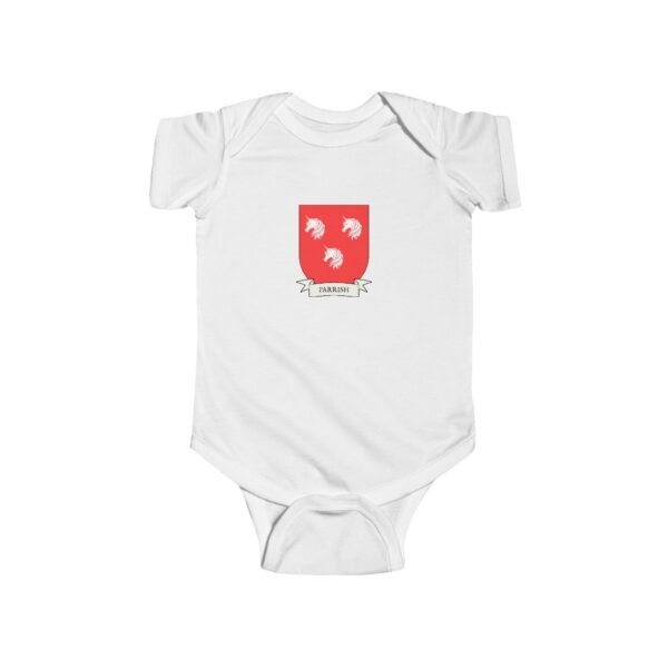 Parrish Family Coat of Arms Baby Onesie Bodysuit - Image 2