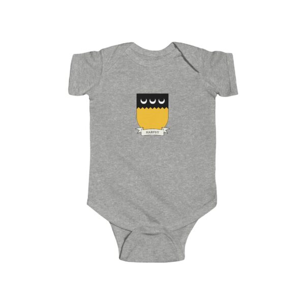 Harvey Family Coat of Arms Baby Onesie Bodysuit - Image 3