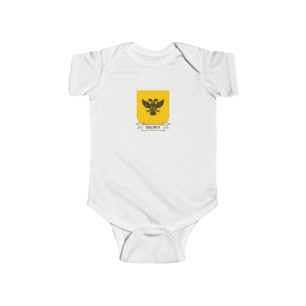 Brown Family Coat of Arms Baby Onesie Bodysuit - Image 2