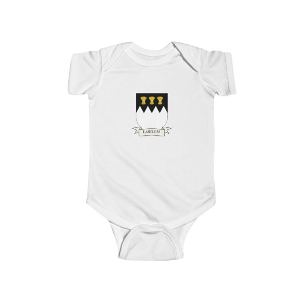 Lawless Family Coat of Arms Baby Onesie Bodysuit - Image 2