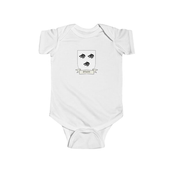 Evans Family Coat of Arms Baby Onesie Bodysuit - Image 2