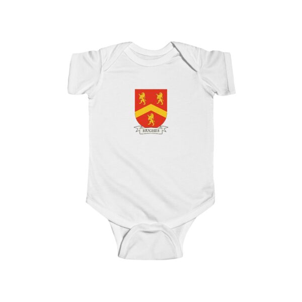 Hughes Family Coat of Arms Baby Onesie Bodysuit - Image 2