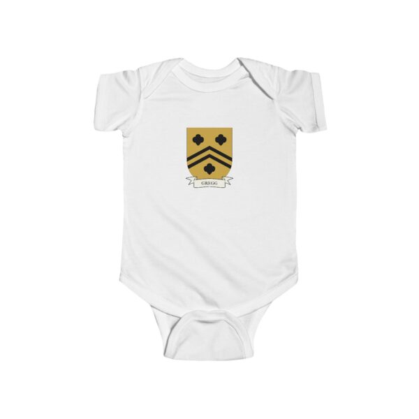 Gregg Family Coat of Arms Baby Onesie Bodysuit - Image 2