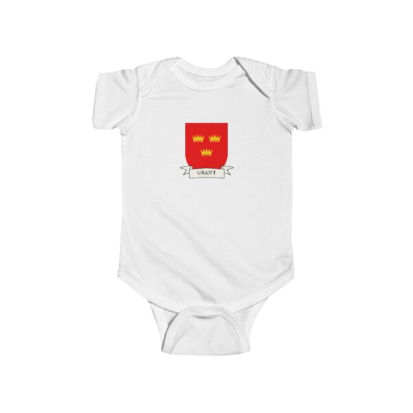 Grant Family Coat of Arms Baby Onesie Bodysuit - Image 2