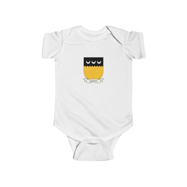Harvey Family Coat of Arms Baby Onesie Bodysuit - Image 2
