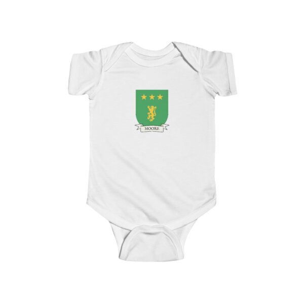 Moore Family Coat of Arms Baby Onesie Bodysuit - Image 2
