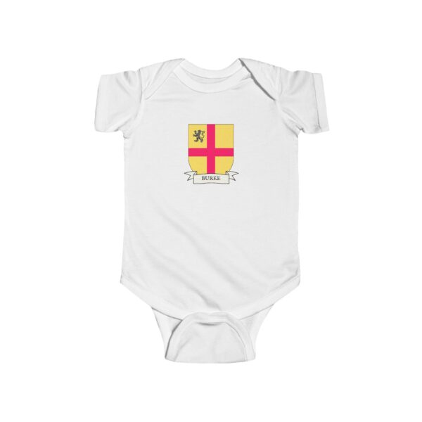 Burke Family Coat of Arms Baby Onesie Bodysuit - Image 2