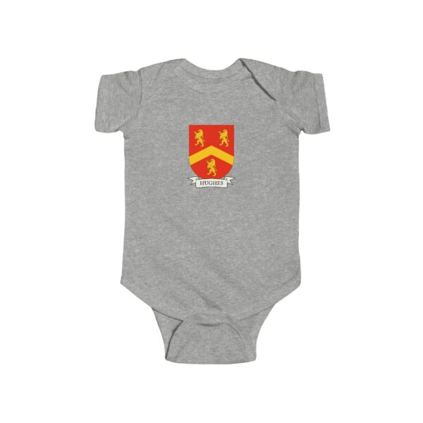 Hughes Family Coat of Arms Baby Onesie Bodysuit - Image 3