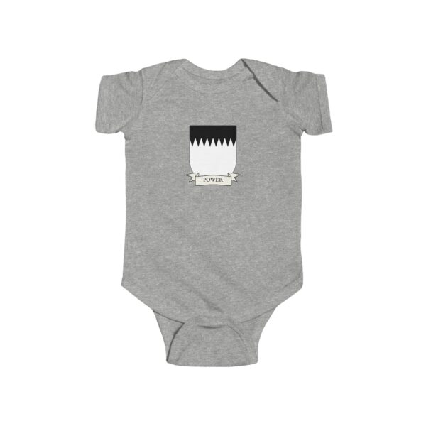 Power Family Coat of Arms Baby Onesie Bodysuit - Image 3