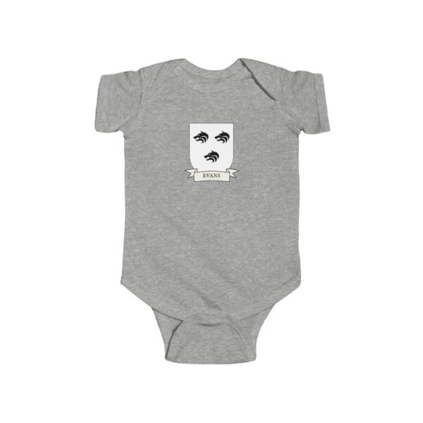 Evans Family Coat of Arms Baby Onesie Bodysuit - Image 3