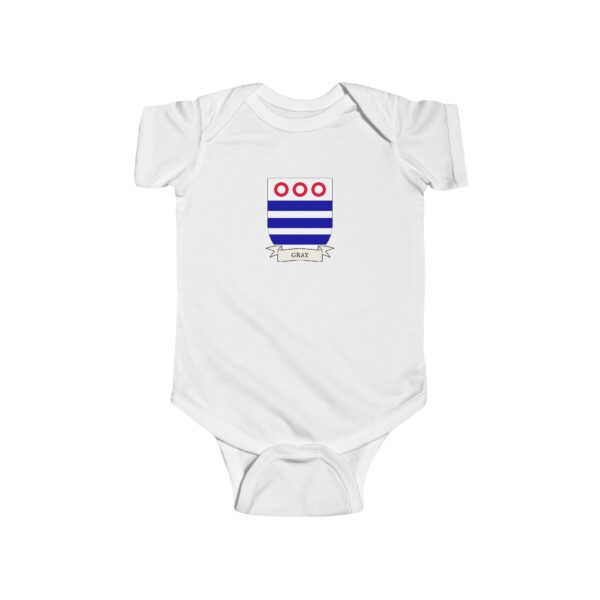 Gray Family Coat of Arms Baby Onesie Bodysuit - Image 2