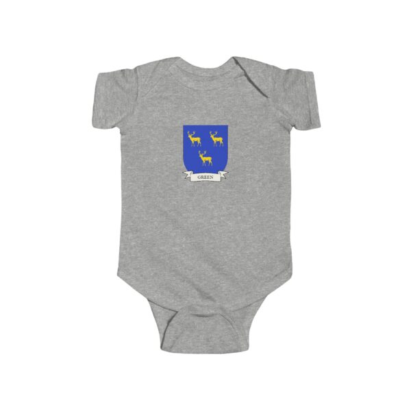 Green Family Coat of Arms Baby Onesie Bodysuit - Image 3