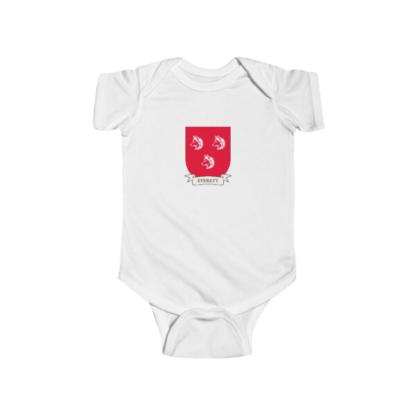 Everett Family Coat of Arms Baby Onesie Bodysuit - Image 2