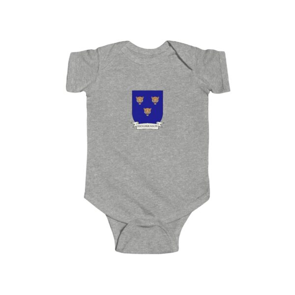 Hendrickson Family Coat of Arms Baby Onesie Bodysuit - Image 3