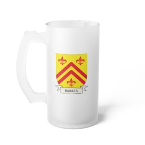 Barber Family Coat of Arms Beer Mug
