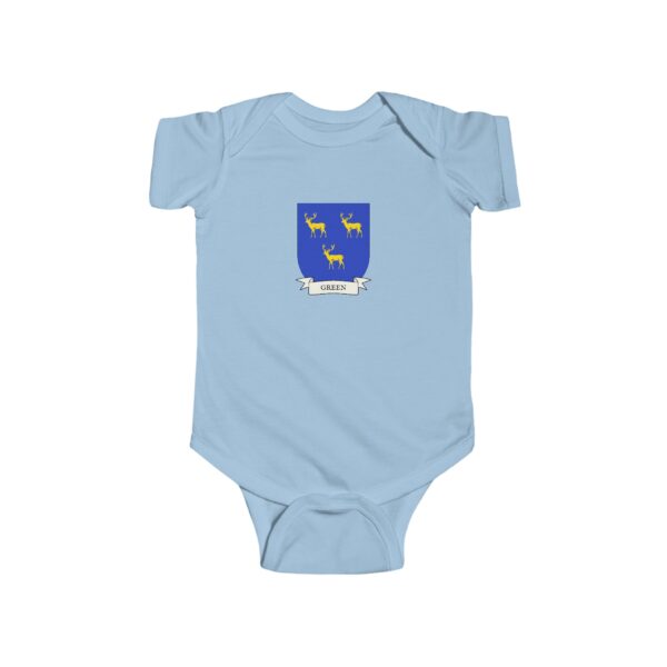 Green Family Coat of Arms Baby Onesie Bodysuit - Image 4