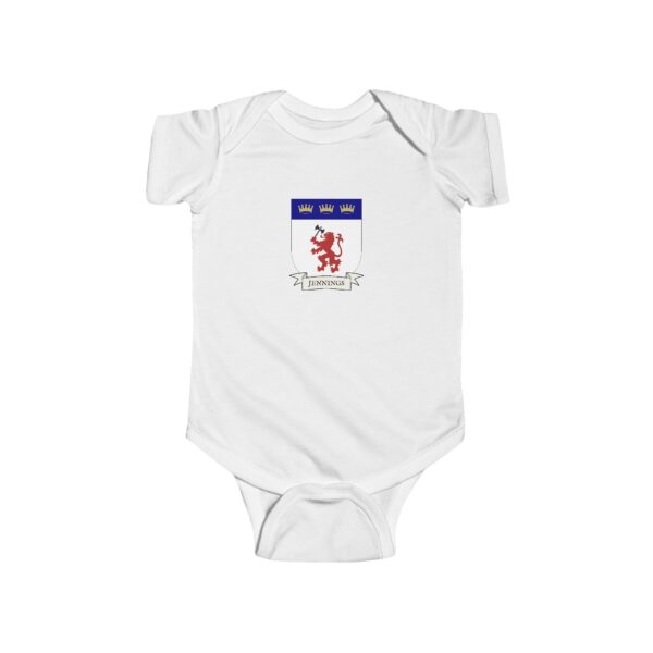 Jennings Family Coat of Arms Baby Onesie Bodysuit - Image 2