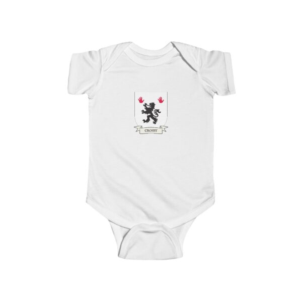 Crosby Family Coat of Arms Baby Onesie Bodysuit - Image 2