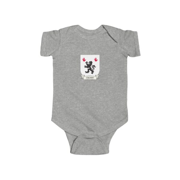 Crosby Family Coat of Arms Baby Onesie Bodysuit - Image 3