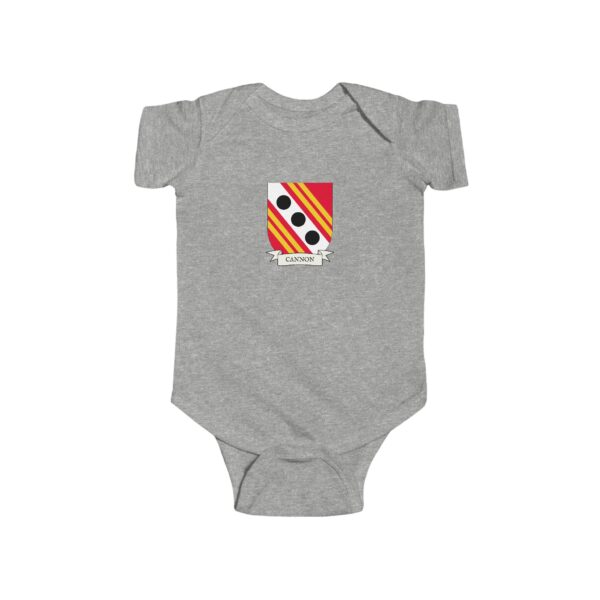 Cannon Family Coat of Arms Baby Onesie Bodysuit - Image 3