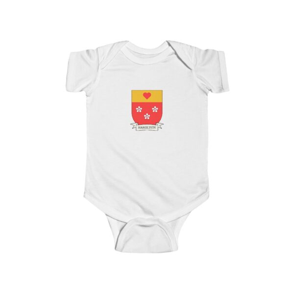 Hamilton Family Coat of Arms Baby Onesie Bodysuit - Image 2