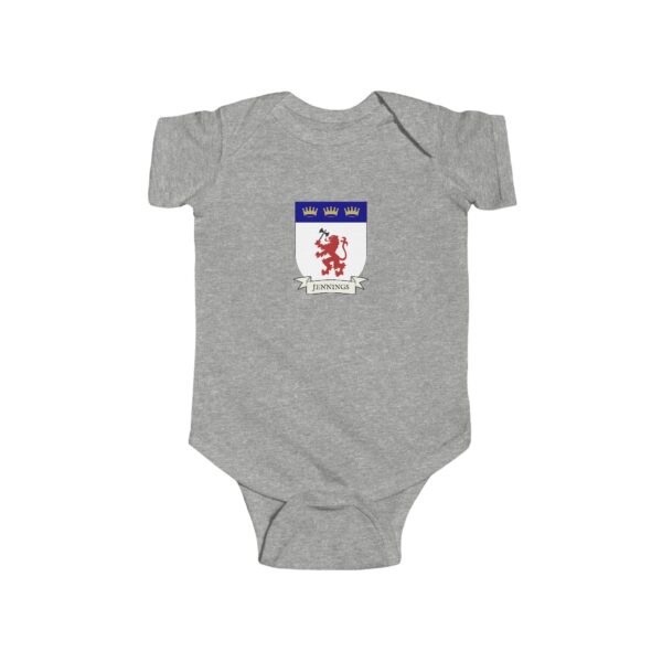 Jennings Family Coat of Arms Baby Onesie Bodysuit - Image 3