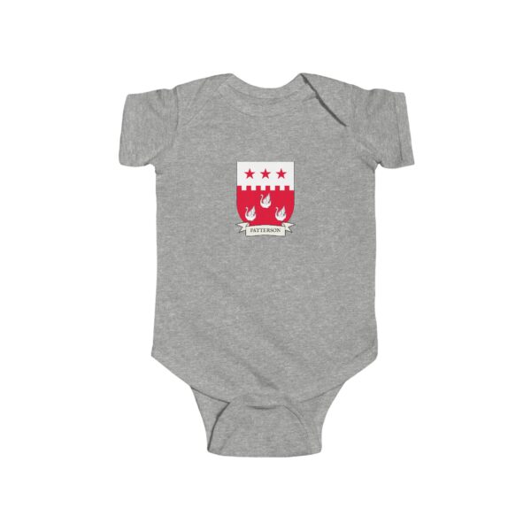 Patterson Family Coat of Arms Baby Onesie Bodysuit - Image 3