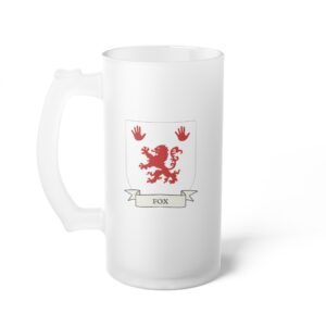 Fox Family Coat of Arms Beer Mug