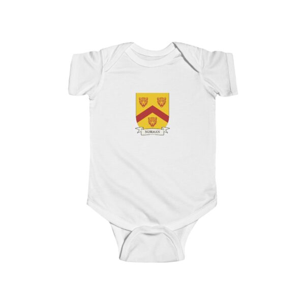 Norman Family Coat of Arms Baby Onesie Bodysuit - Image 2
