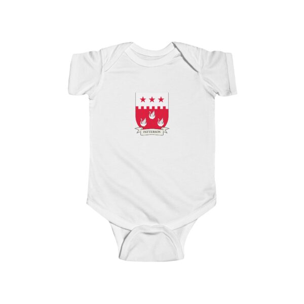 Patterson Family Coat of Arms Baby Onesie Bodysuit - Image 2