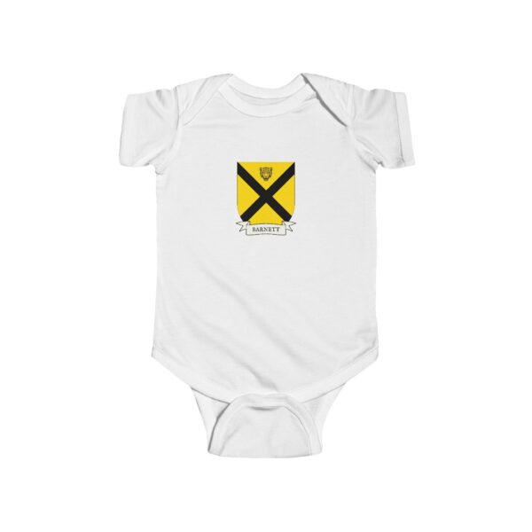 Barnett Family Coat of Arms Baby Onesie Bodysuit - Image 2