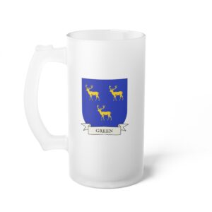 Green Family Coat of Arms Beer Mug
