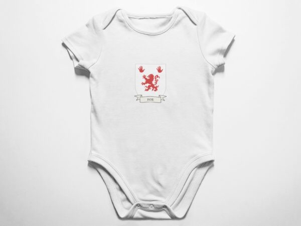 Fox Family Coat of Arms Baby Onesie Bodysuit
