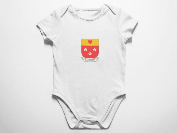 Hamilton Family Coat of Arms Baby Onesie Bodysuit