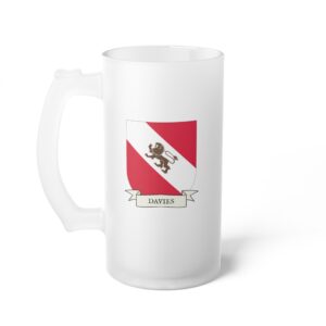 Davies Family Coat of Arms 16oz. Beer Mug