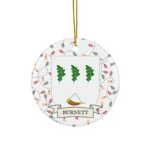 Burnett Family Coat of Arms Christmas Ornament