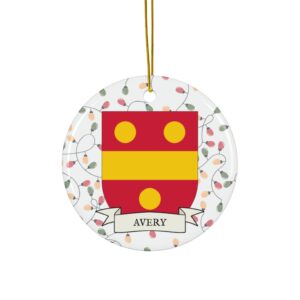 Avery Family Coat of Arms Christmas Ornament