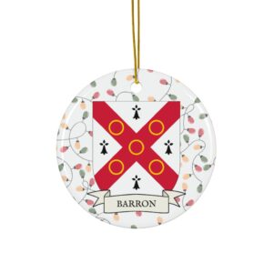 Barron Family Coat of Arms Christmas Ornament