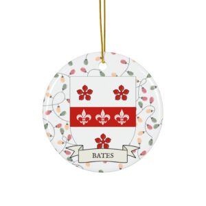 Bates Family Coat of Arms Christmas Ornament