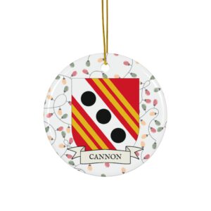 Cannon Family Coat of Arms Christmas Ornament