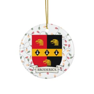 Broderick Family Coat of Arms Christmas Ornament