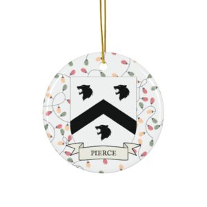 Pierce Family Coat of Arms Christmas Tree Ornament