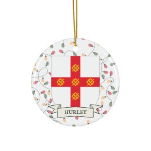 Hurley Family Coat of Arms Christmas Tree Ornament