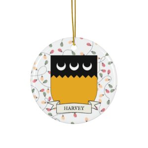 Harvey Family Coat of Arms Christmas Tree Ornament