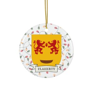 Flaherty Family Coat of Arms Christmas Ornament
