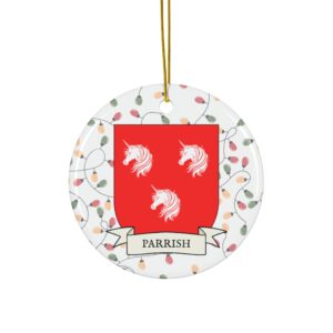 Parrish Family Coat of Arms Christmas Tree Ornament