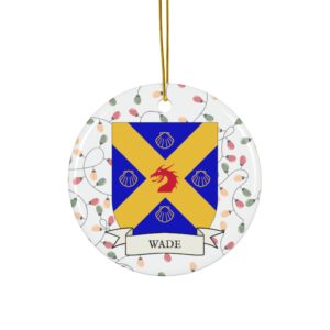 Wade Family Coat of Arms Christmas Tree Ornament